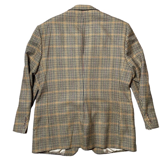 Nordstrom Houndstooth Wool Blazer 42R USA Made Vintage 2 Button Jacket Sportcoat - Picture 7 of 10